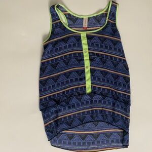 No Boundaries Blue Tribal Print Top